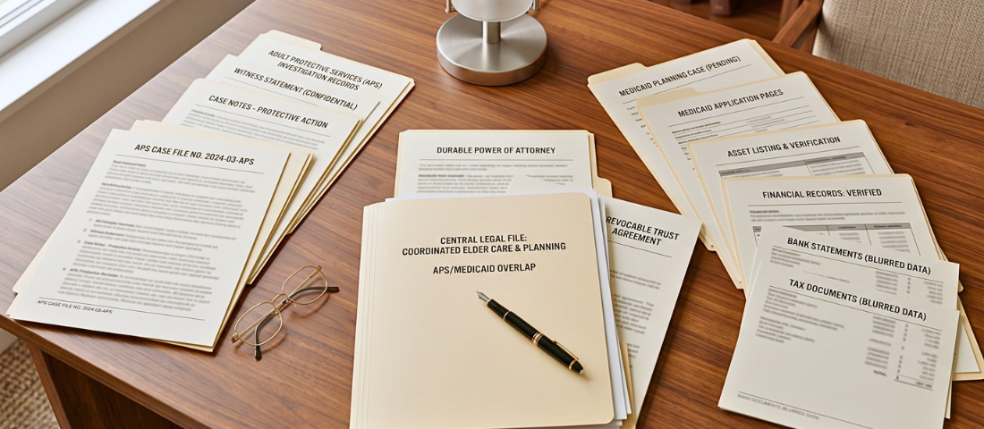 Legal and financial documents organized for APS and Medicaid planning